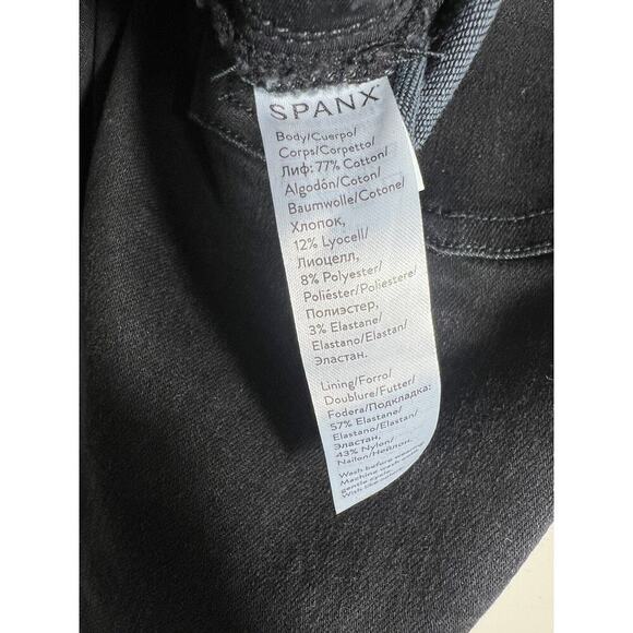 SPANX Women’s Charcoal Black Distressed Leggings Size S/P | High-Rise Shaping - Picture 3 of 6